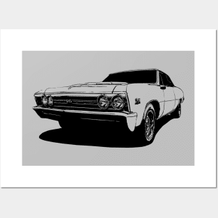 1967 Chevelle - monochrome stylized Posters and Art